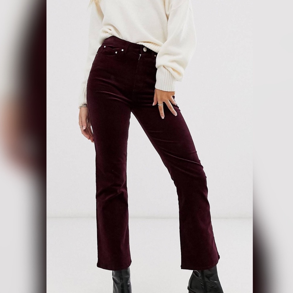 & Other Stories Burgundy Corduroy Flare Pants